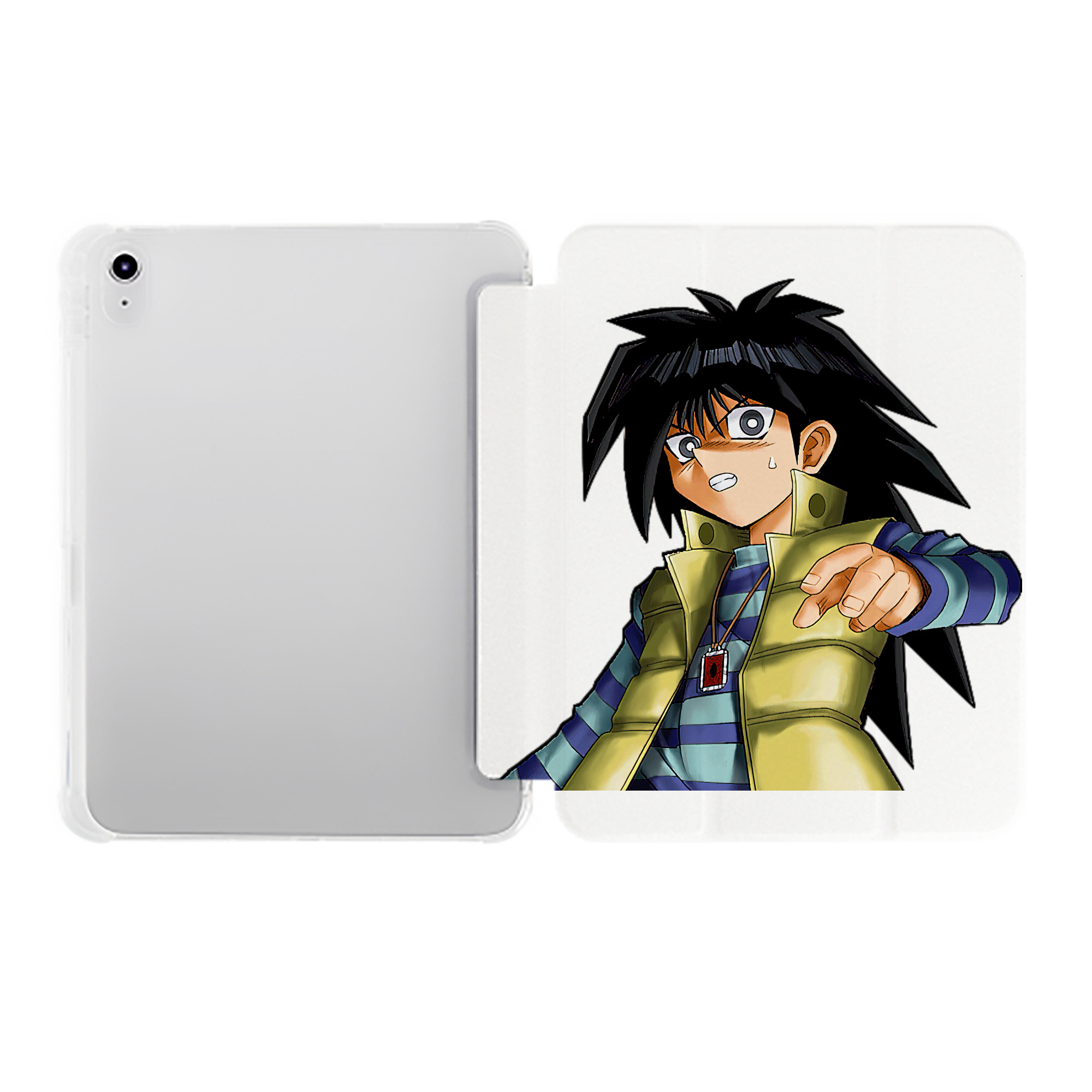 （画像用） 遊☆戯☆王 Yu-Gi-Oh! IPad ケース ペン収納付き 三つ折りスタンド PUレザー×シリコン 対応機種9.5/10.5/10.9インチ